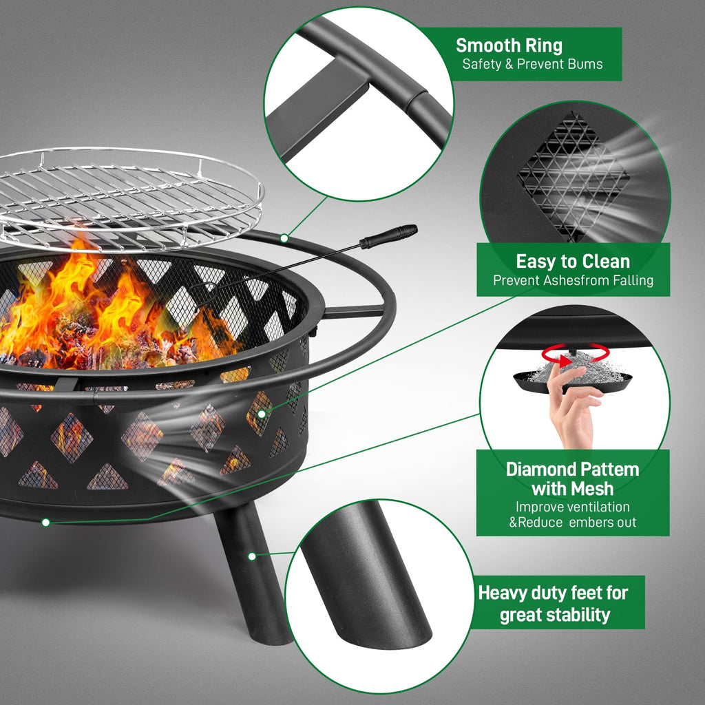 32 Outdoor Metal Fire Pit I3926