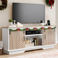Oak Wood TV Stand with Outlets & USB Ports V397