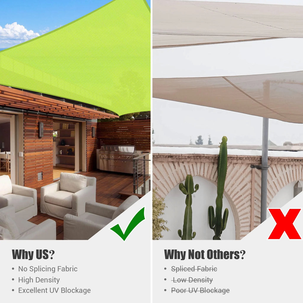 2 Pack 20x16 Ft 97% UV Block Rectangle Sun Shade Sail Canopy V1465