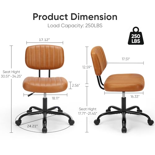 Deep Brown Height Adjustable PU Leather Swivel Office Chair I959