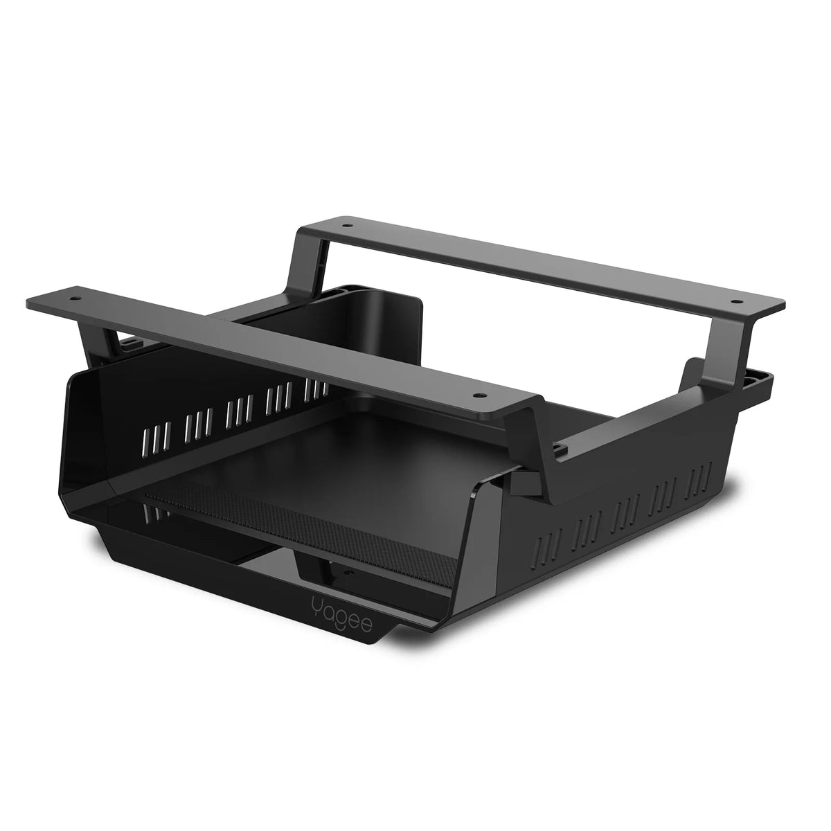 Black Self-Adhesive Under Desk Storage Shelf J64049