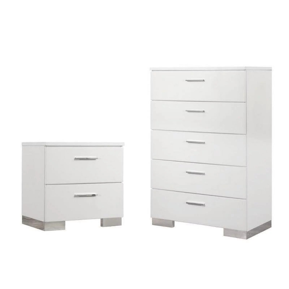 White 2 Drawer Nightstand and Chest I3442