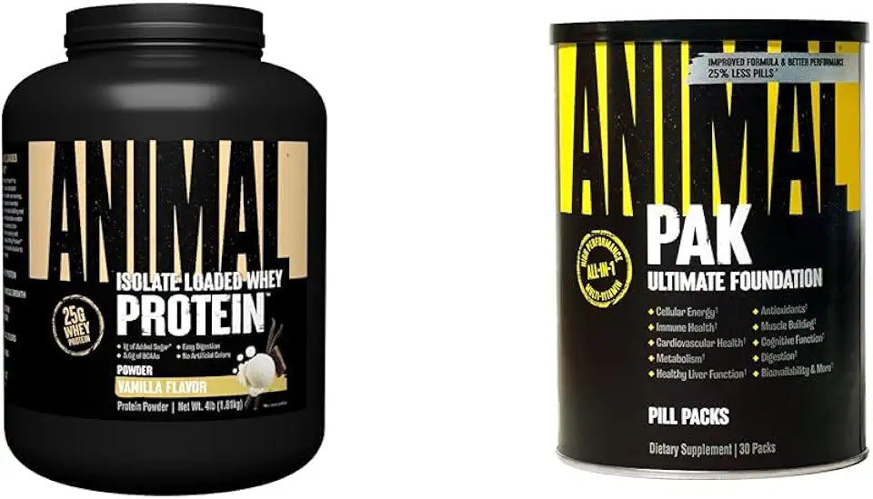 Whey Protein Powder 4 Pound Vitamin & Supplement Pack 30 Count I315143