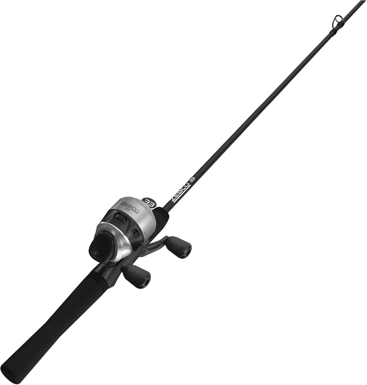 Silver/Black 6-Foot 2-Piece Fiberglass Spincast Reel and Fishing Rod Combo J8805