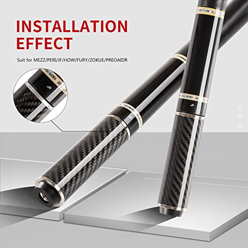 Pool Cue Extension 2'' 3'' 4'' 6'' 8'' 12'' Carbon Fiber Billiard Cue Extension G1230
