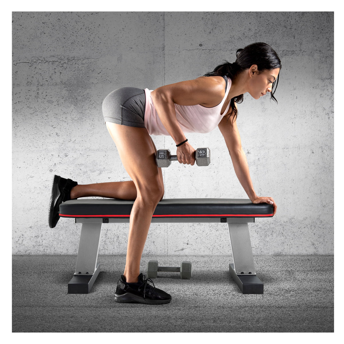 Gray Finish Heavy Duty Flat Bench B95819