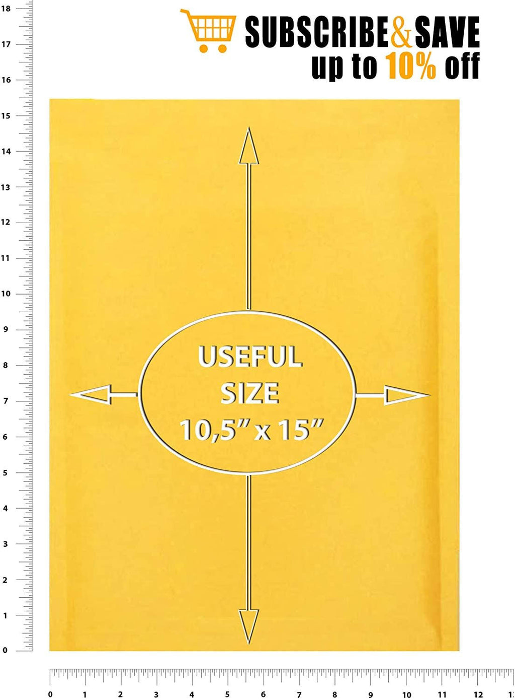 300 Pack Kraft Self Seal Bubble Mailers Padded Envelopes 10.5x22 x 15x22 R51868