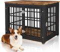 32'' Wood Dog Crate Furniture with Double Doors X8425