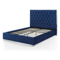 Blue Velvet King Bed with Metal Frame A227881