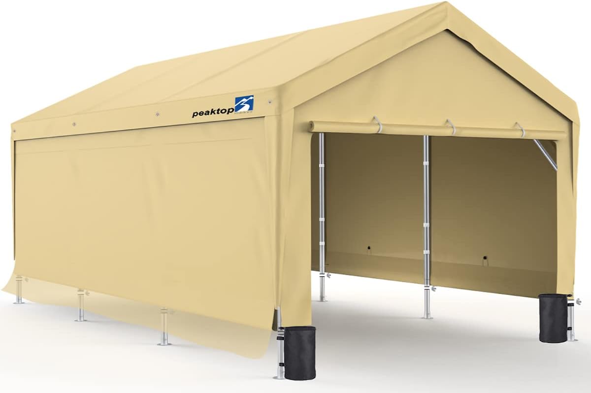 10x20ft Heavy Duty Carport with Adjustable Heights U8151