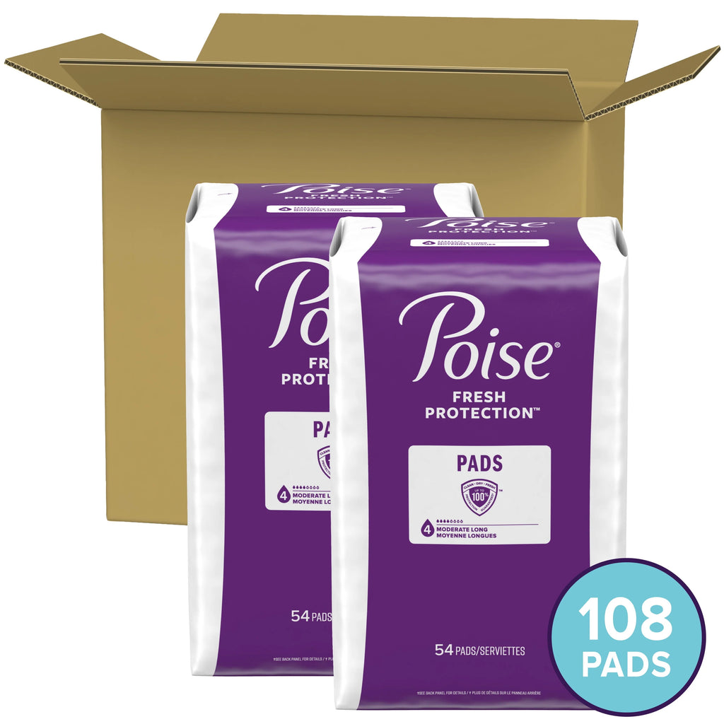 Incontinence Pads, 4 Drop, Long, 84Ct B515712