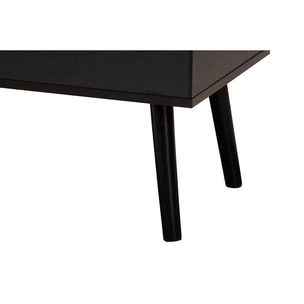 Black and Espresso Brown Wood Lift-Top Storage Coffee Table W667916
