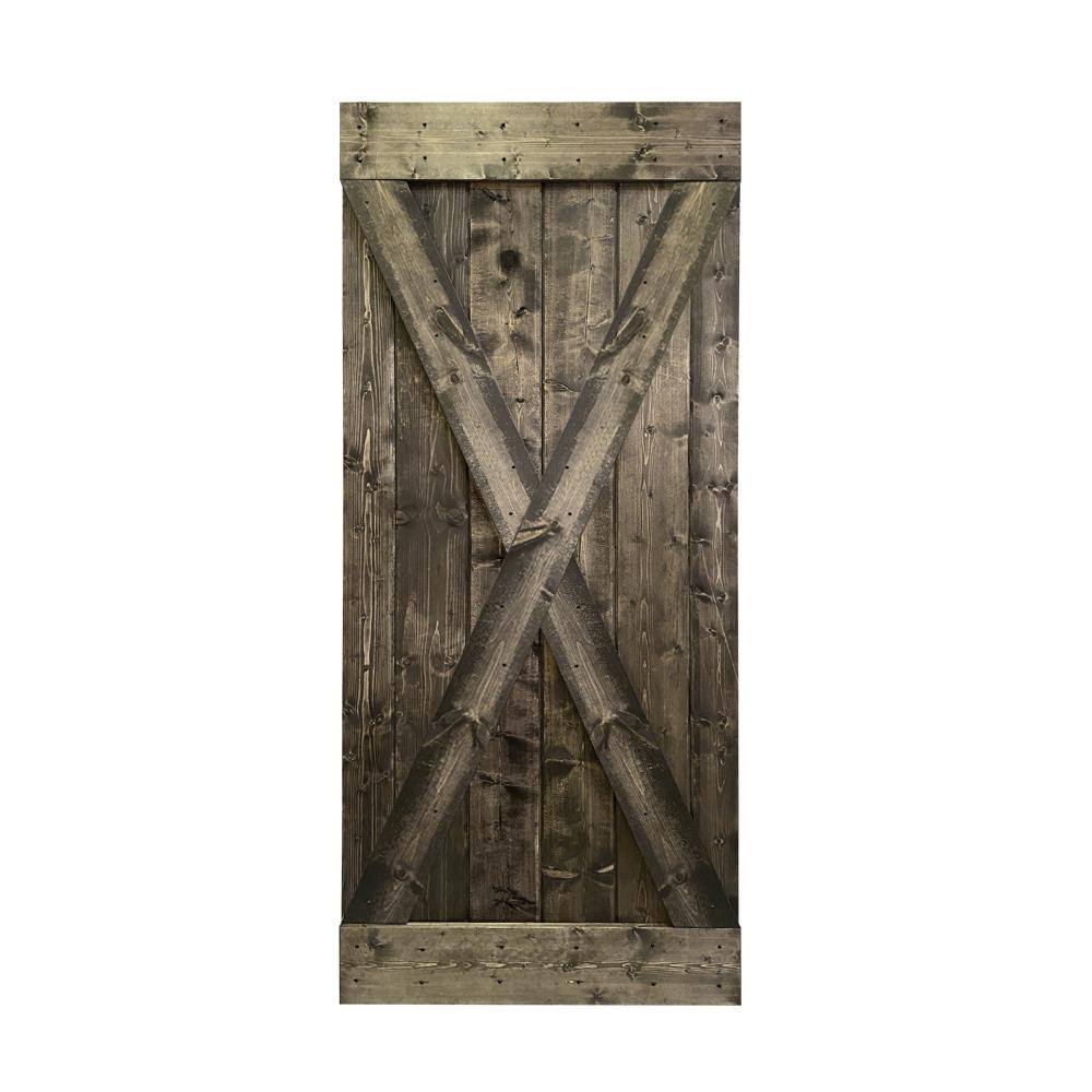 Espresso Stained Solid Knotty Pine Wood Interior Sliding Barn Door Slab T3929