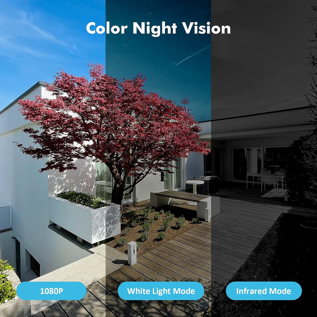 Wireless Outdoor Security Cameras with Spotlight & Siren, 1080P Battery Powered, AI Motion Detection, 2-Way Audio, Color Night Vision, IP66 Weatherproof Y614595