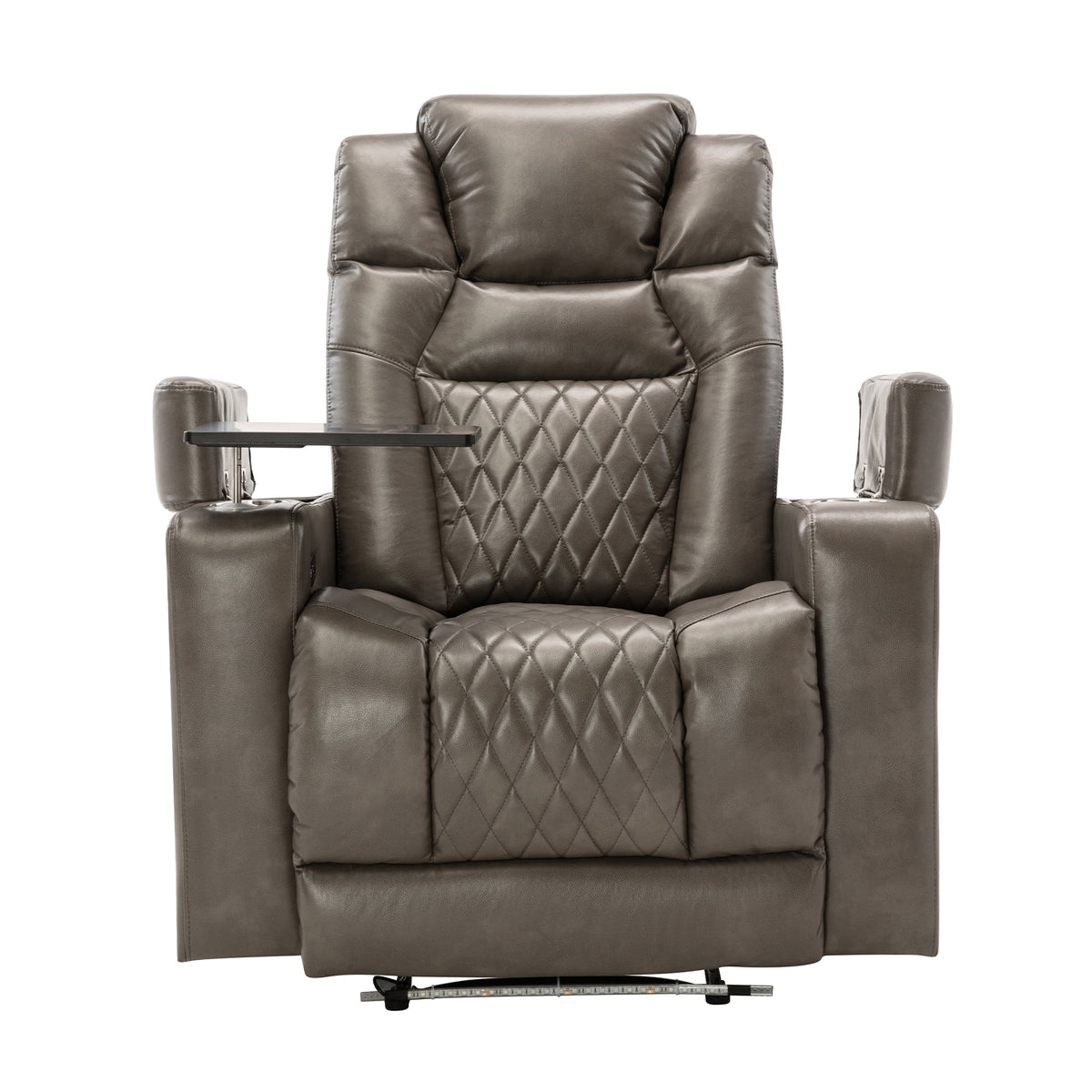 Power Motion Recliner with USB Charging Port and Hidden Arm Storage, 2 Cup Holders, 360° Swivel Tray Table F777720