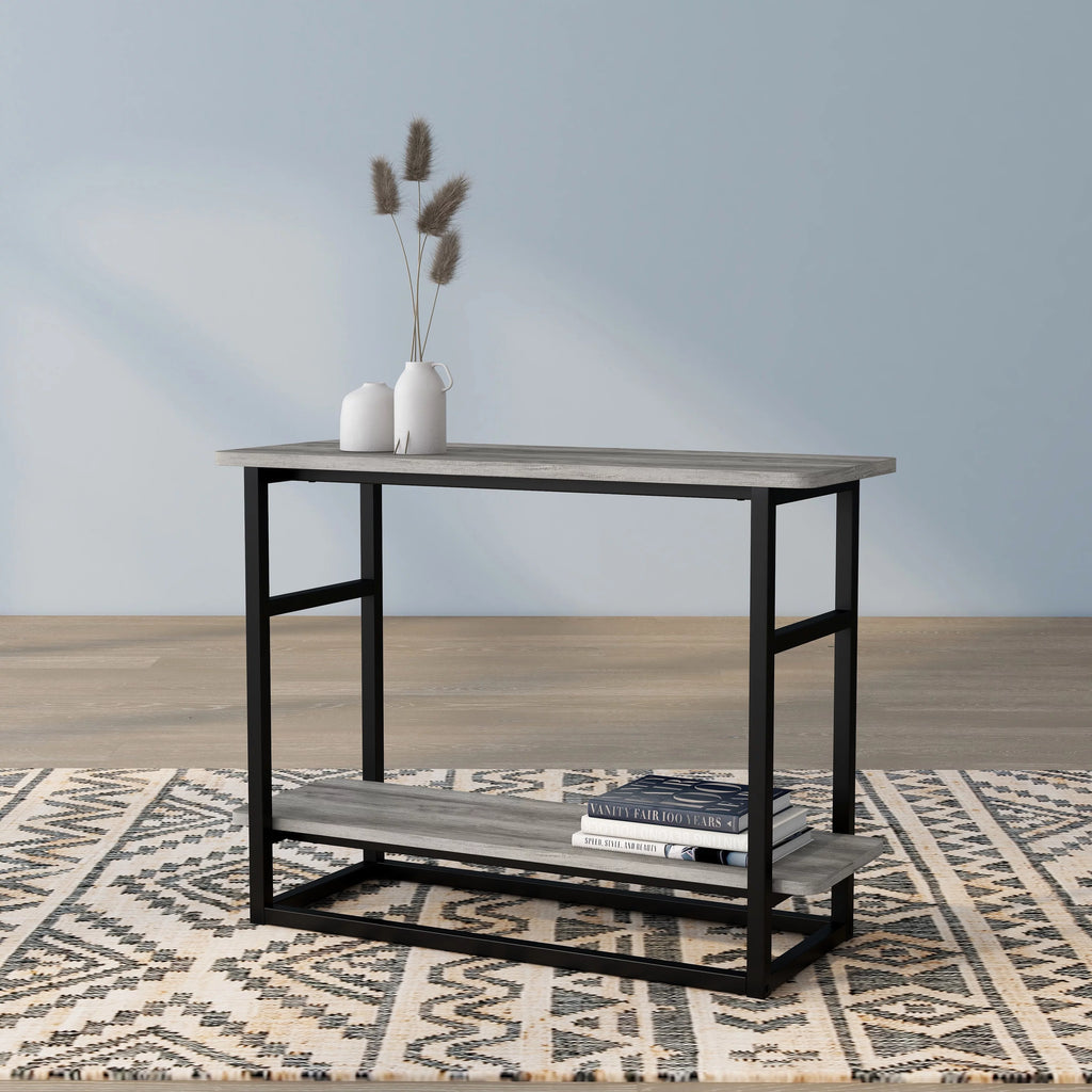 Oak Side Table with Lower Shelf P92013