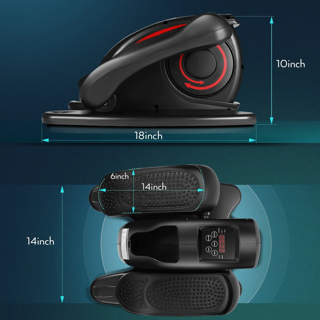 Black Red Under Desk Elliptical Machine M63901