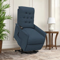 Blue Velour Power Recline and Lift Chair D4697