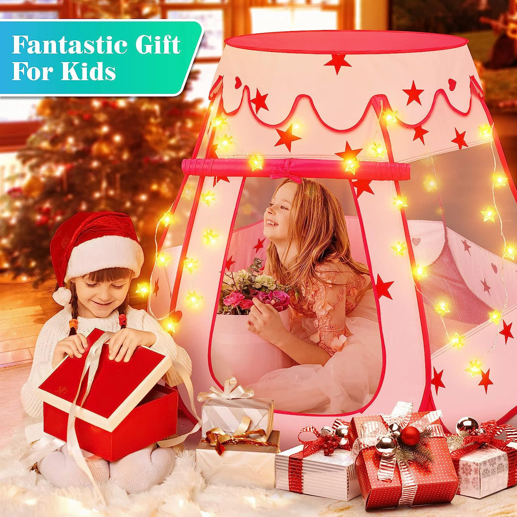 Princess Pop Up Tent with Star Lights and Portable Bag P209752