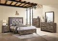 Natural Tone Wood 6pcs King Bedroom Set Q499