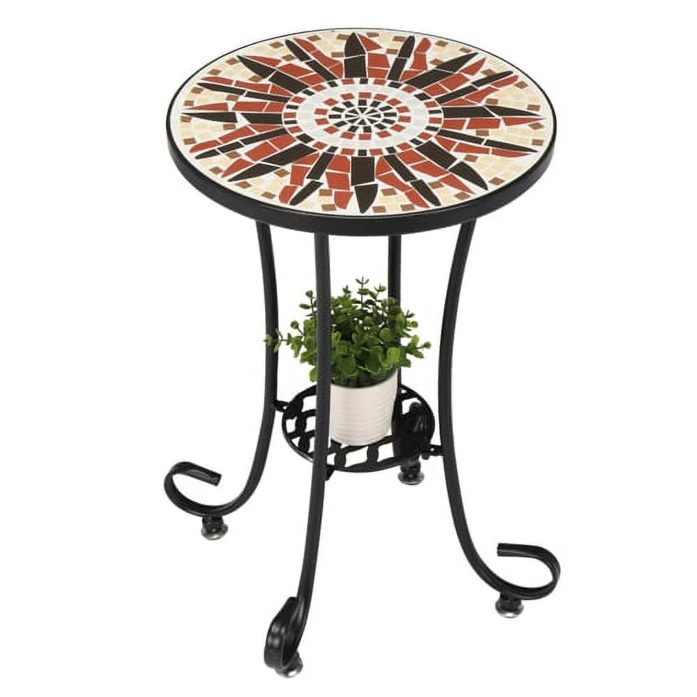 14 Round Mosaic Accent Table A890