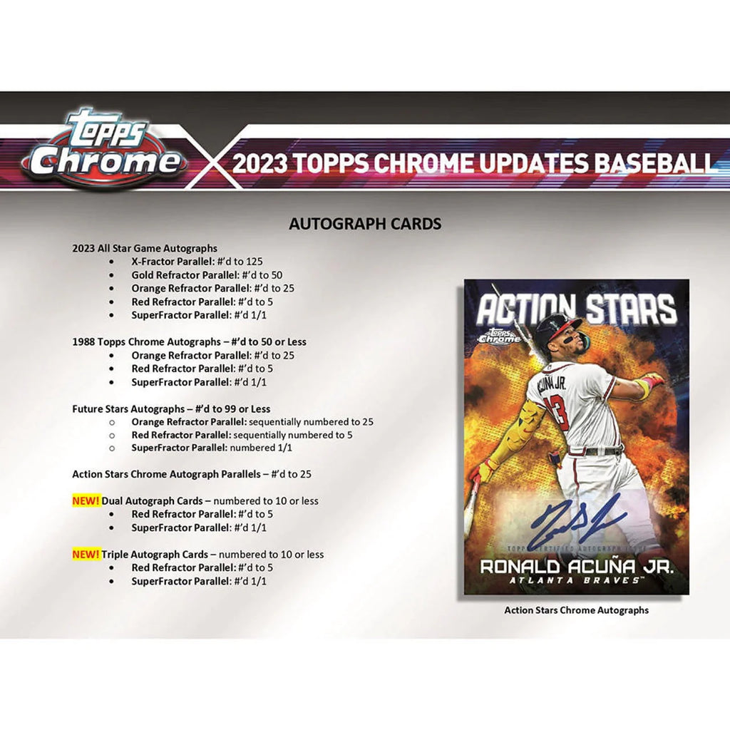 2023 Chrome Update Series Baseball Trading Card Hobby Jumbo Box W754907