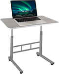 Height Adjustable Rolling Desk Cart with Wheels O728498