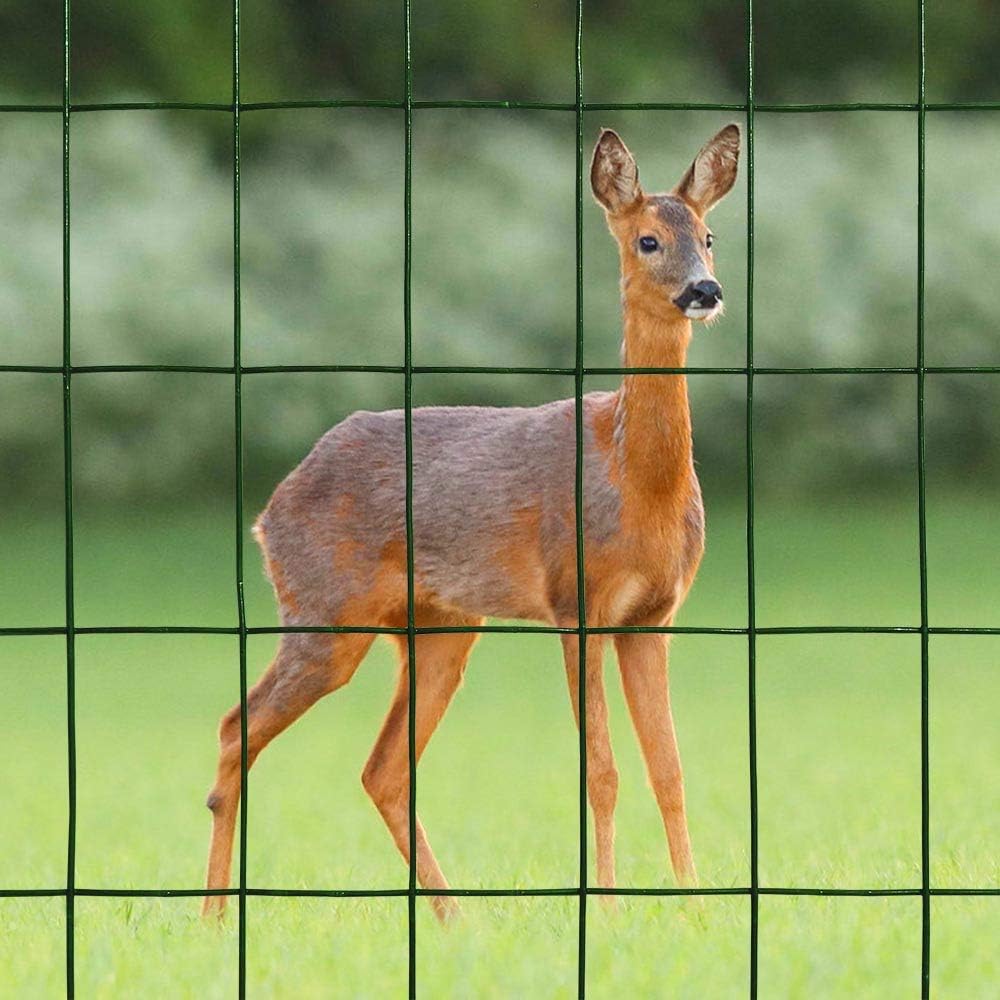 Green PVC Welded Wire Mesh Garden Fence 48" x50' 2"x3" 16GA H357