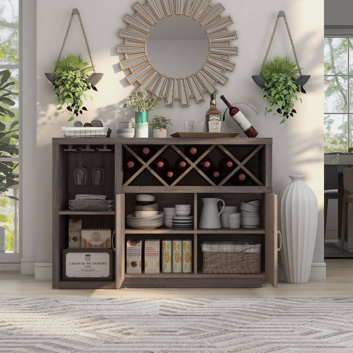 Grey 6 Shelf Dining Server L928265