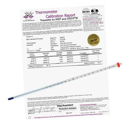 Calibrated Liquid-In-Glass Thermometer -20 to 150C K259960