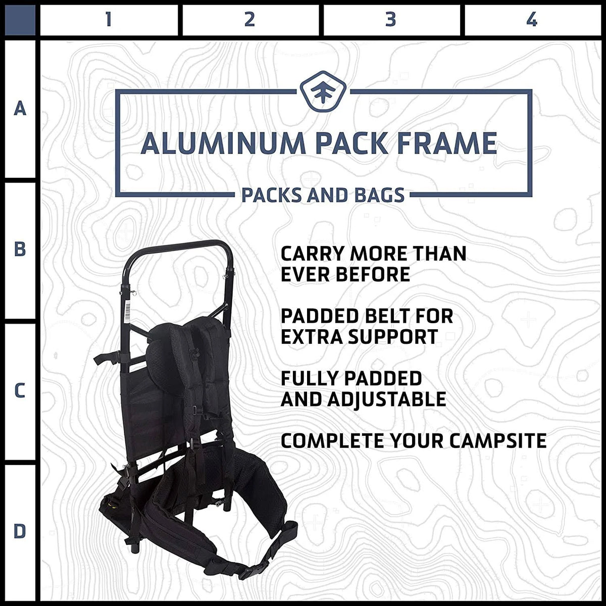 Black Aluminum Pack Frame H1196
