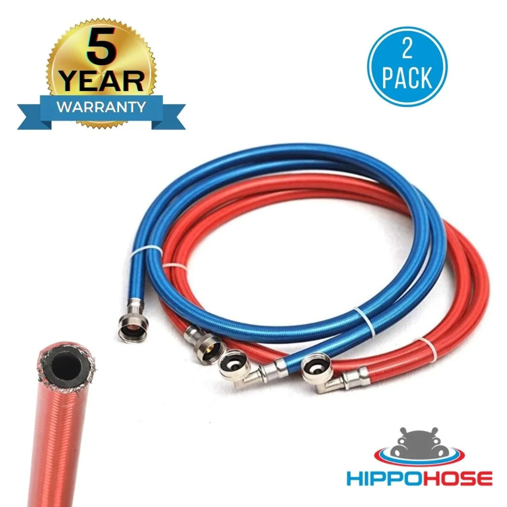 Stainless Steel Braided Washing Machine Hoses 6 ft 2 Pack Q280797