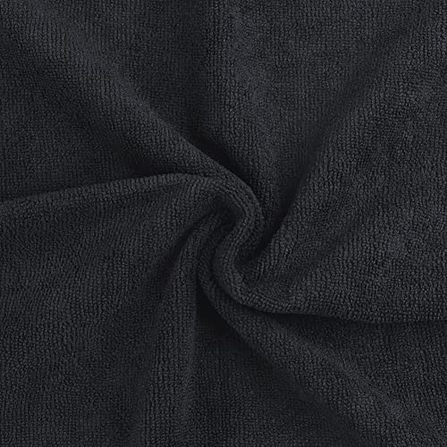 Black Microfiber Towels, Pack of 12, 16 x 27 Inches Q70670
