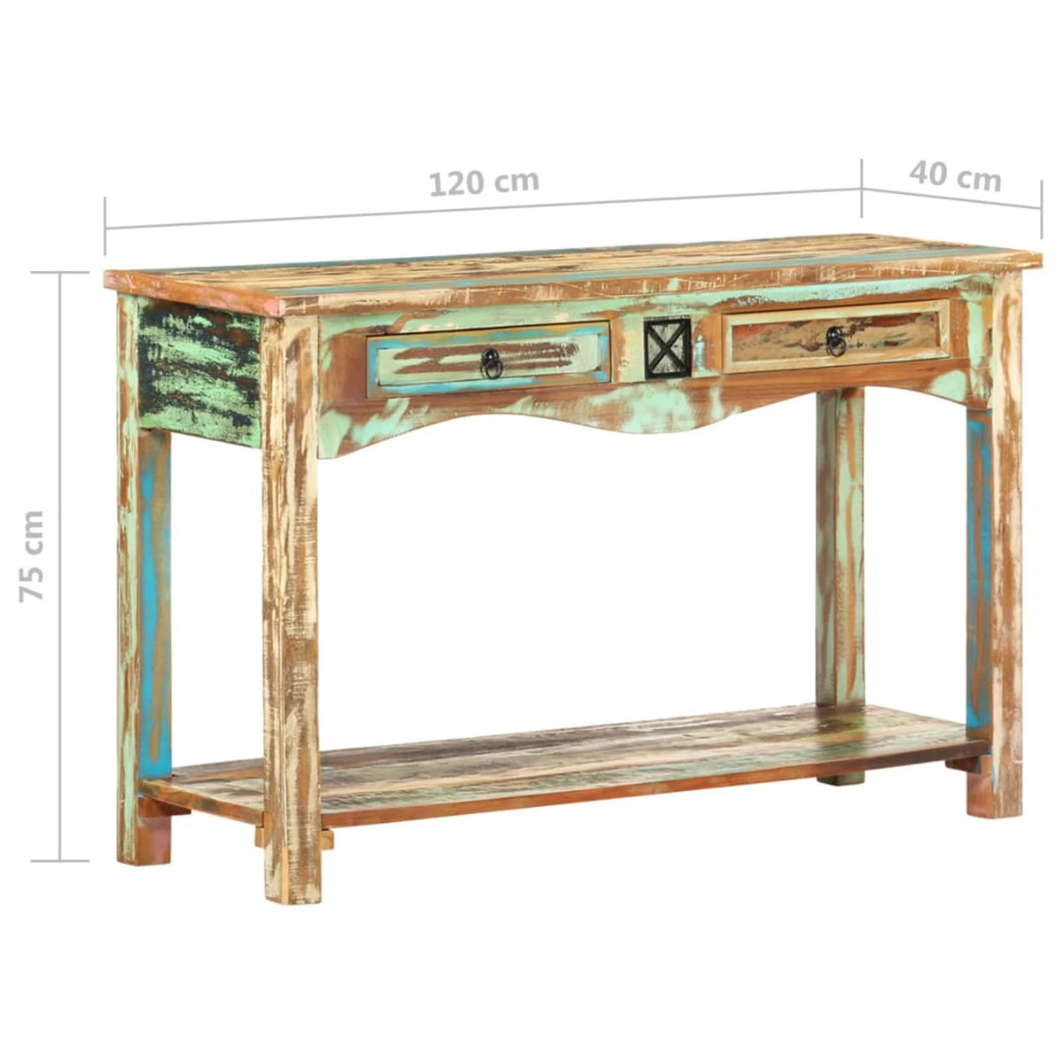 Console Table Solid Reclaimed Wood V2842