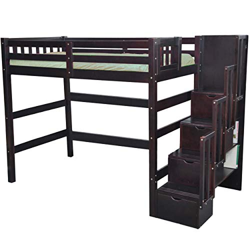 Natural Twin Loft Bed with Storage C803818