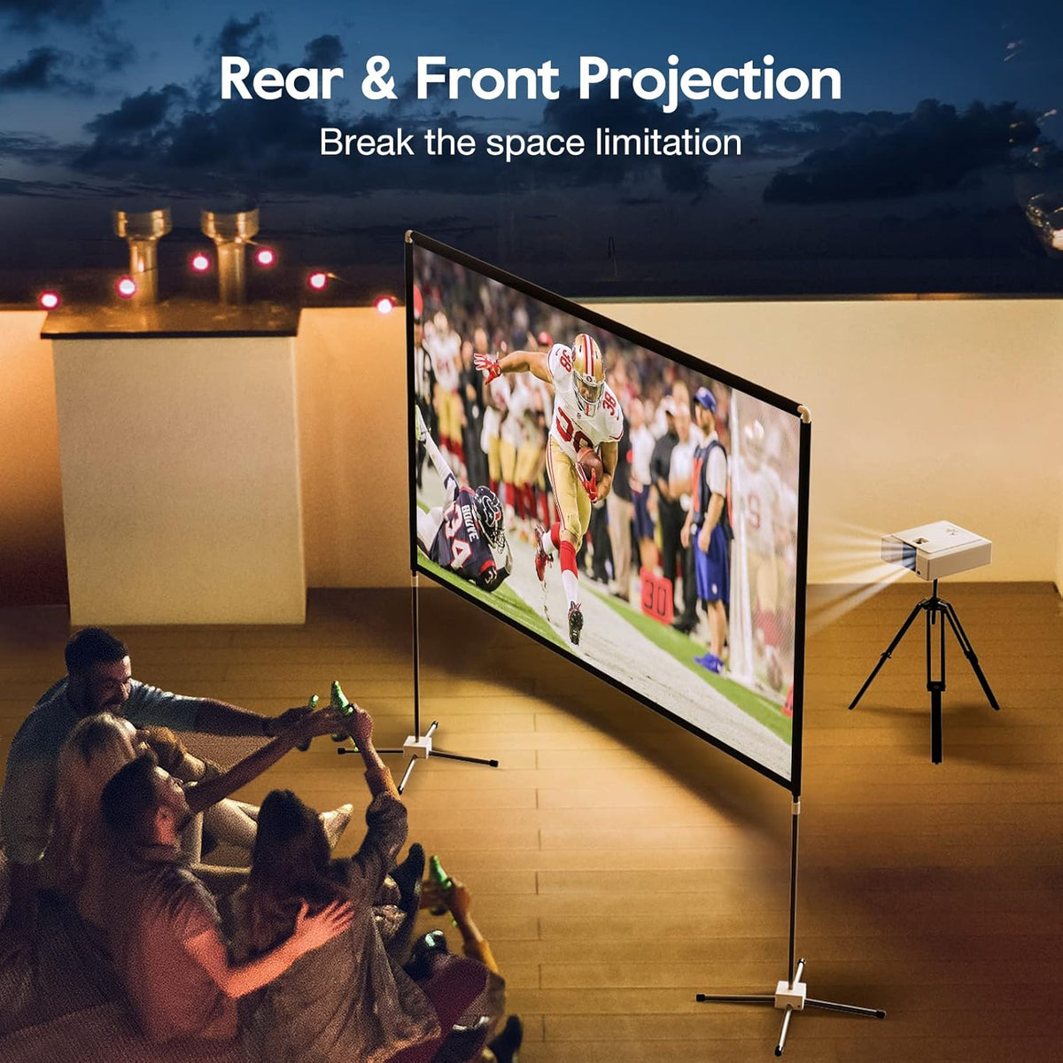 120 inch 16:9 4K Portable Projector Screen with Stand and Carry Bag S707711