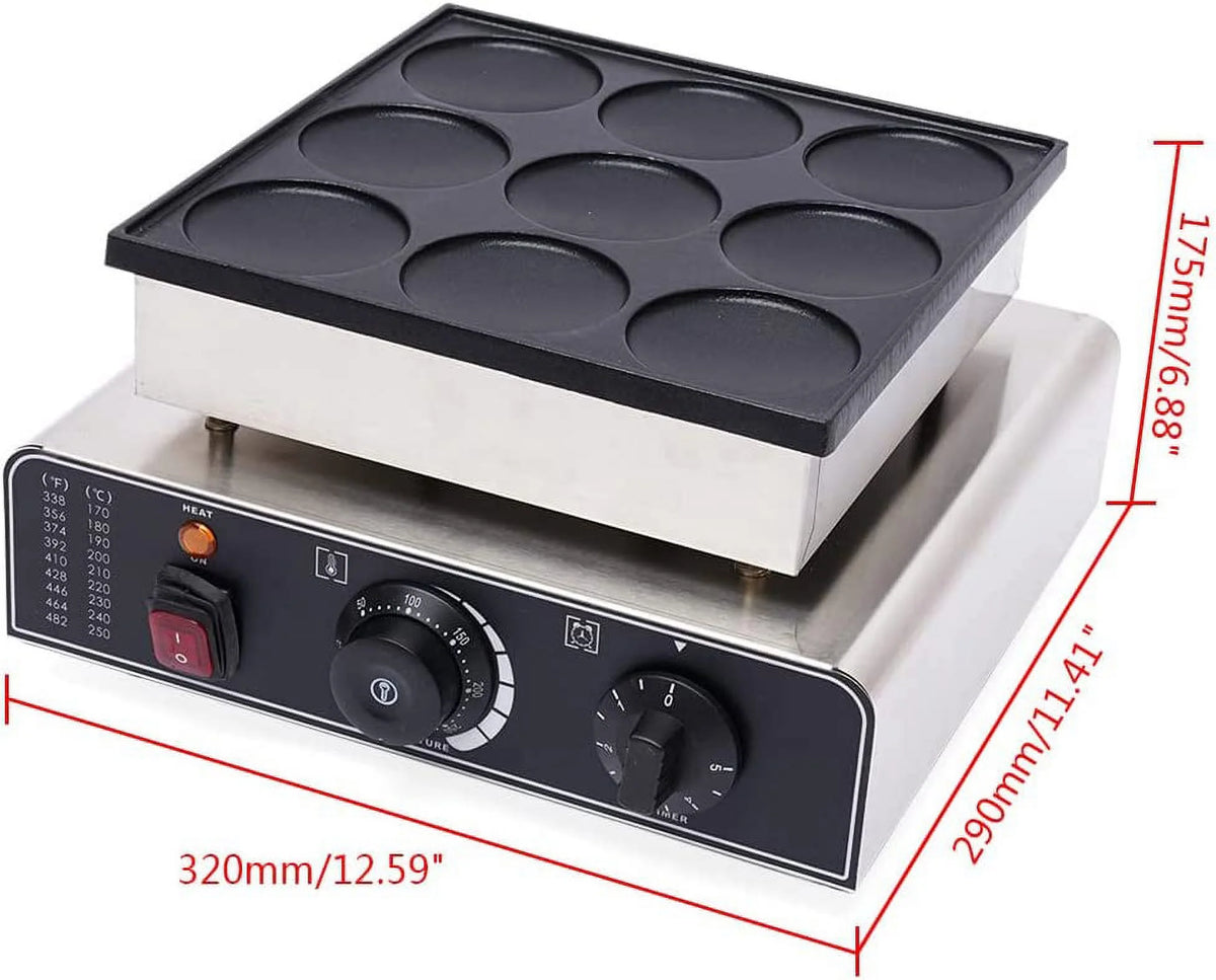 Black Stainless Steel Nonstick Waffle Maker J8804