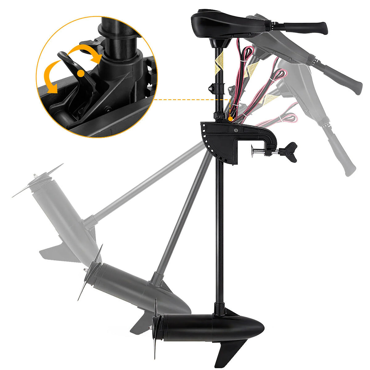 46lbs Freshwater Transom Mounted Trolling Motor 36 Shaft L4183