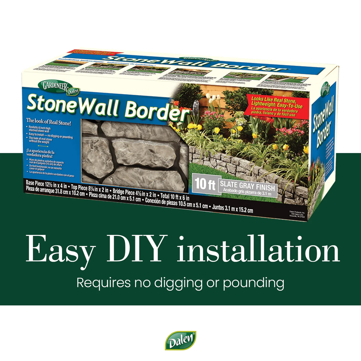 Slate Gray Plastic Garden Border Edging O181