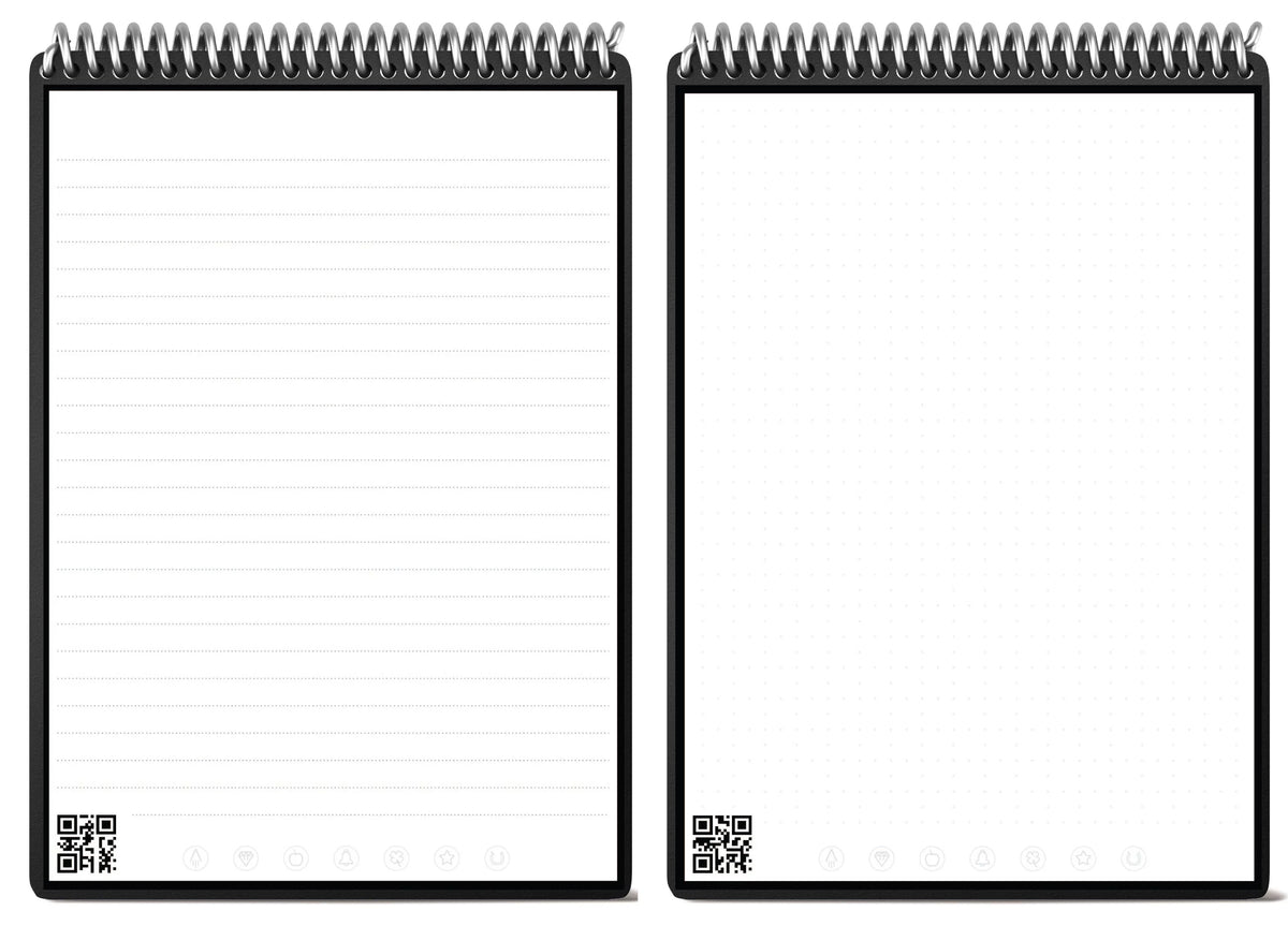 Black Reusable Spiral Notepad W603