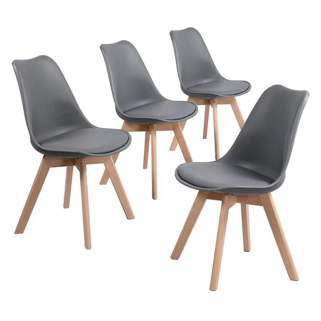 Gray Set of 4 Padded Dining Chairs O685353
