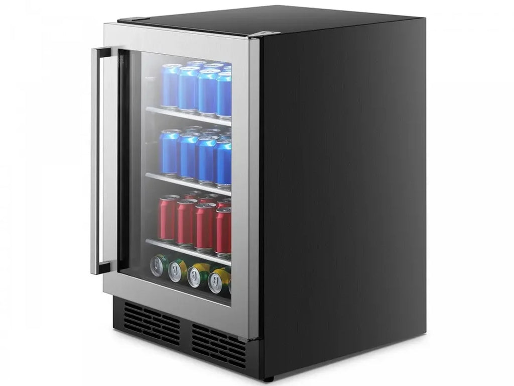 140-Can 5.4 CU. FT. Freestanding Stainless Steel Beverage Cooler E78844