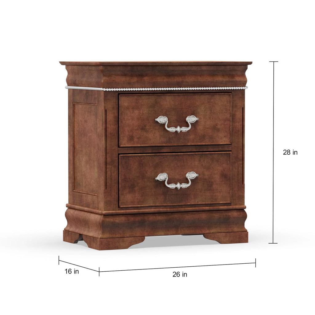 Cherry 2-Drawer Nightstand T9411
