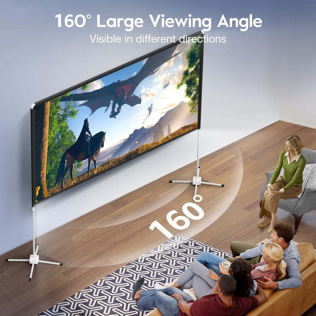 120 inch 16:9 4K Portable Projector Screen with Stand and Carry Bag S707711