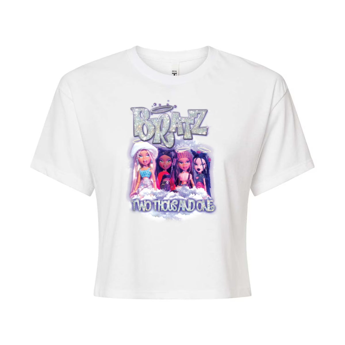 Juniors Cropped Cotton Blend T-Shirt A61842