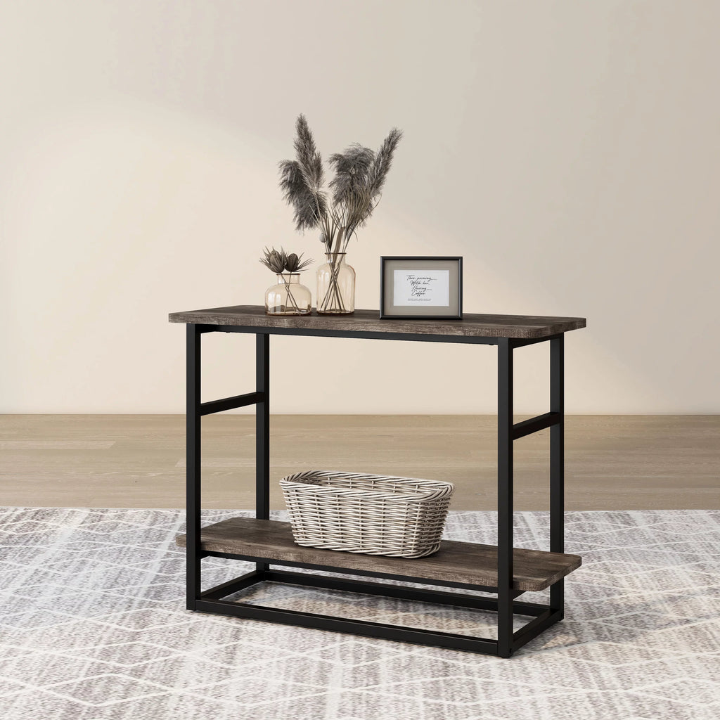 Oak Side Table with Lower Shelf P92013