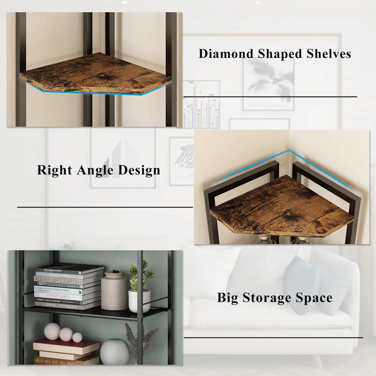 Black 5 Tier Corner Shelf F684623