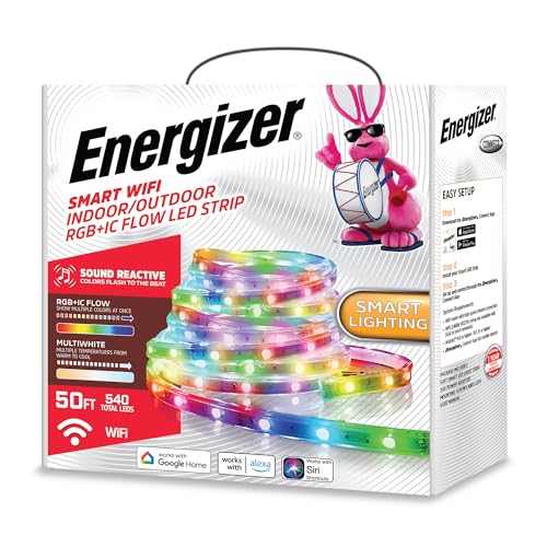Energizer Smart Indoor & Outdoor RGB+IC+WW LED 50 Foot Light Strip X71356
