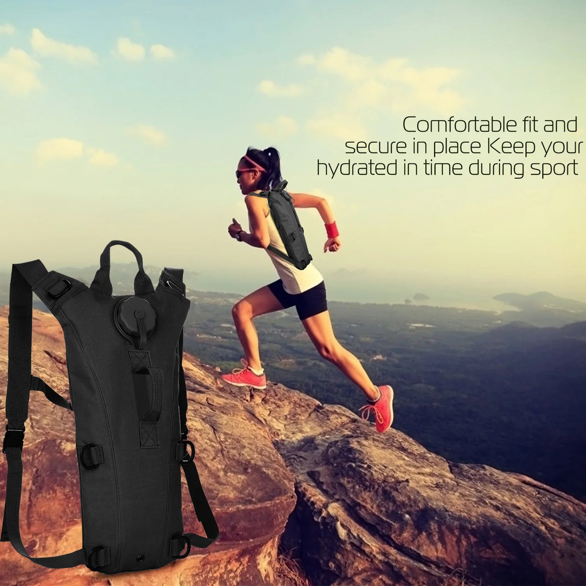 Black 3L Hydration Backpack E764