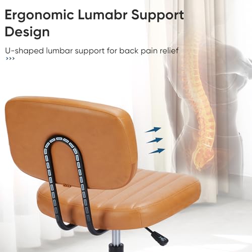 Deep Brown Height Adjustable PU Leather Swivel Office Chair I959
